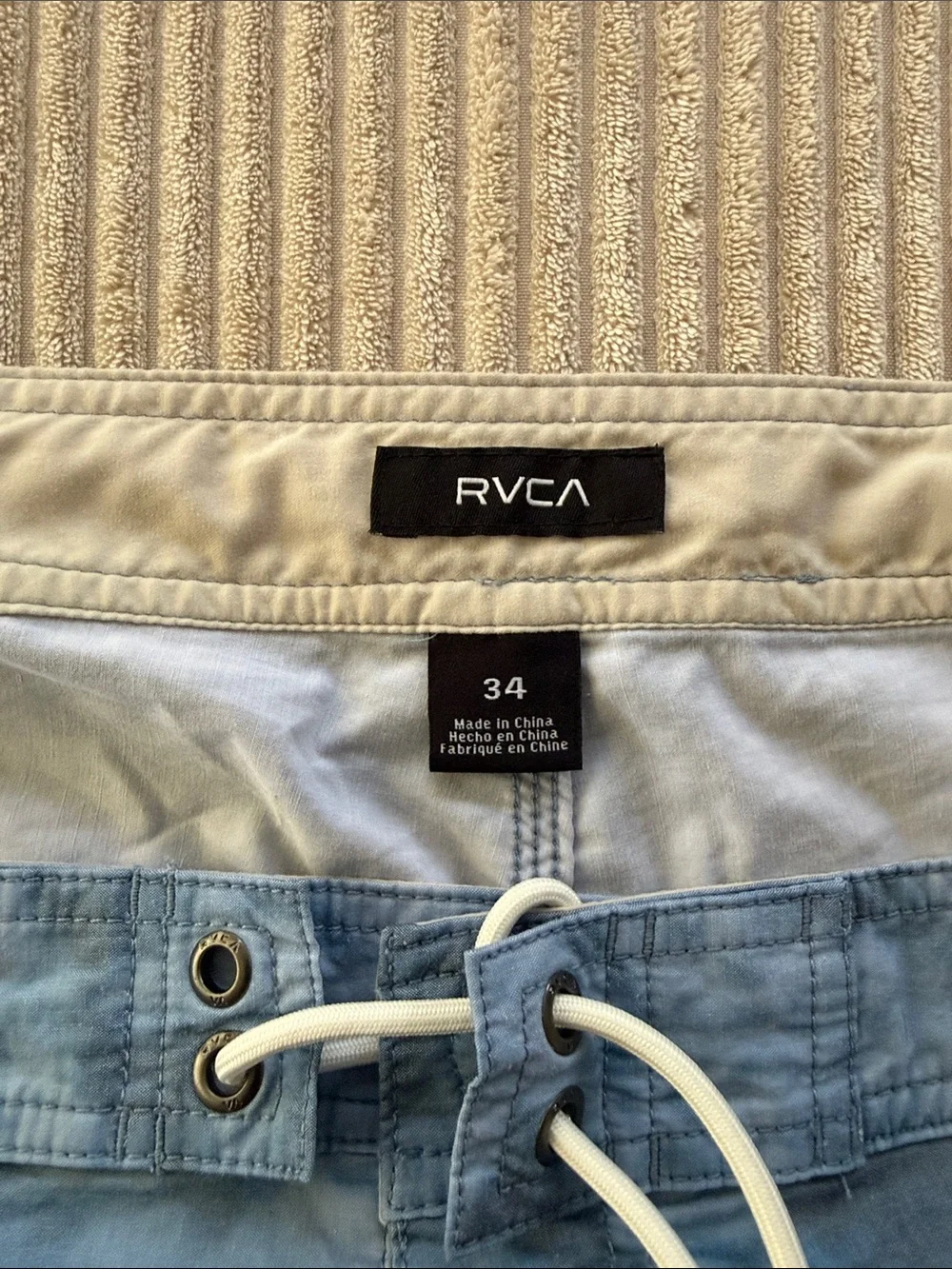 RVCA Men's Washed Blue Tie-Dye Board Shorts